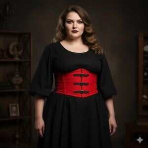 [WOMEN PLUS] Corset Waist Cincher Belt Halloween Costume Accessory Gothic 120cm